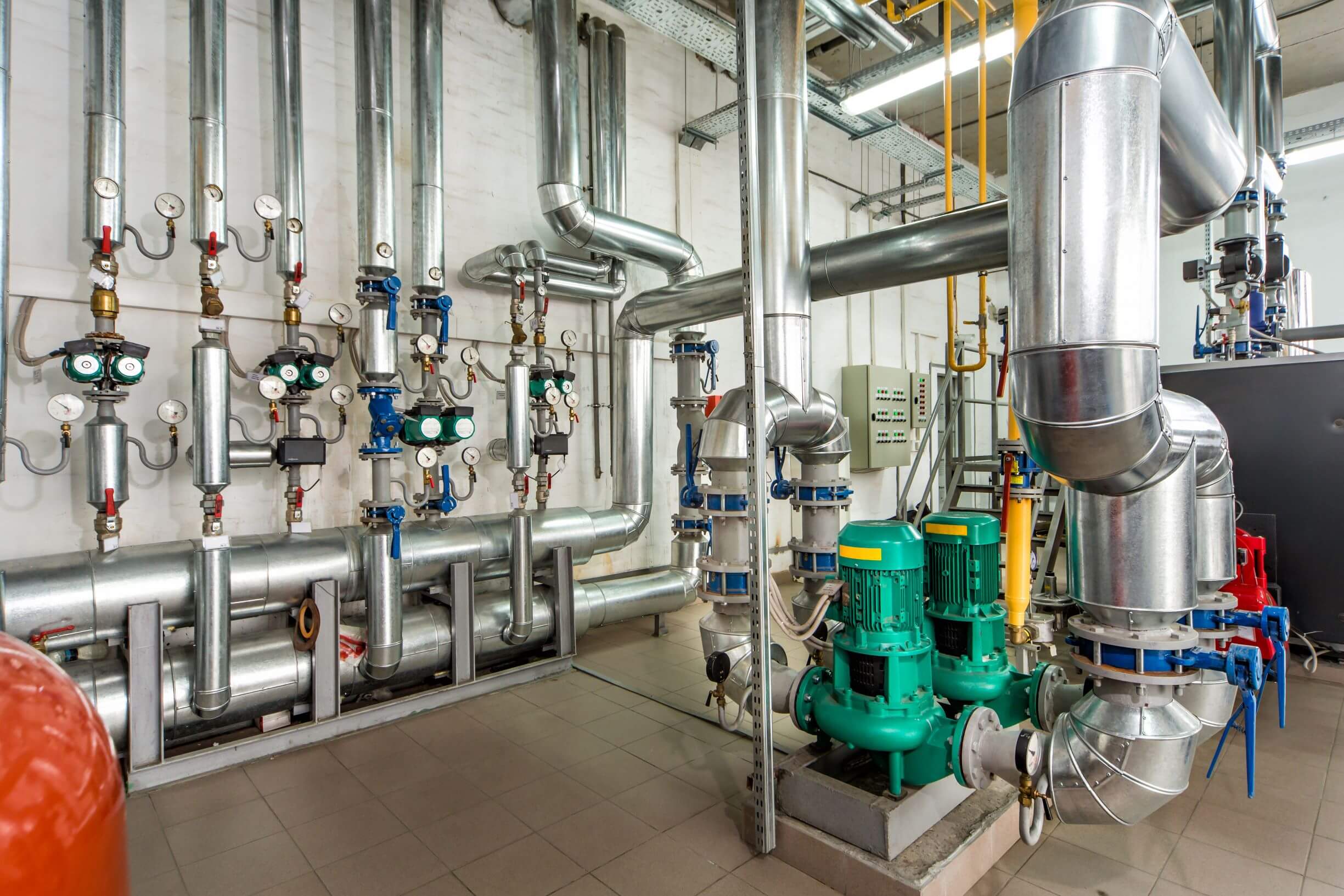 Photo of a boiler room in a commercial building